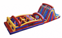 9 Element Obstacle Course with Slide – 64′ Long